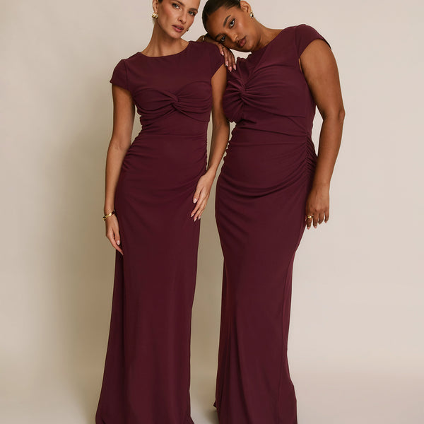 Twist Bust Stretch Sculpt Bridesmaid Dress