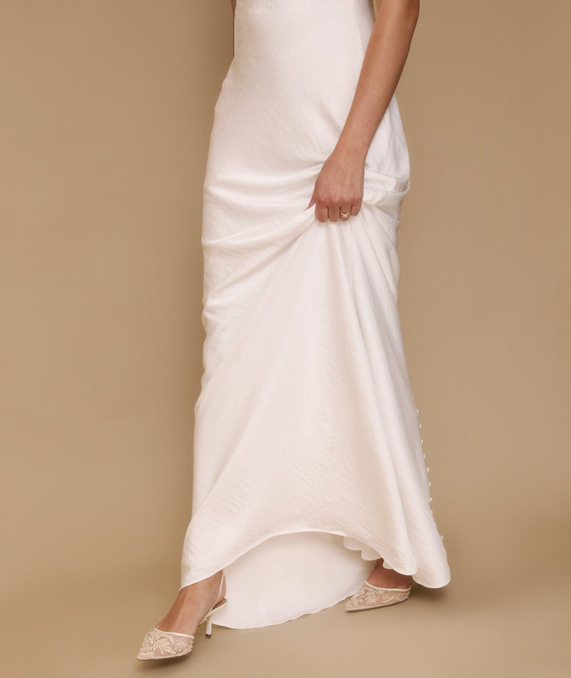 Organza Open Back Maxi Dress - Ivory