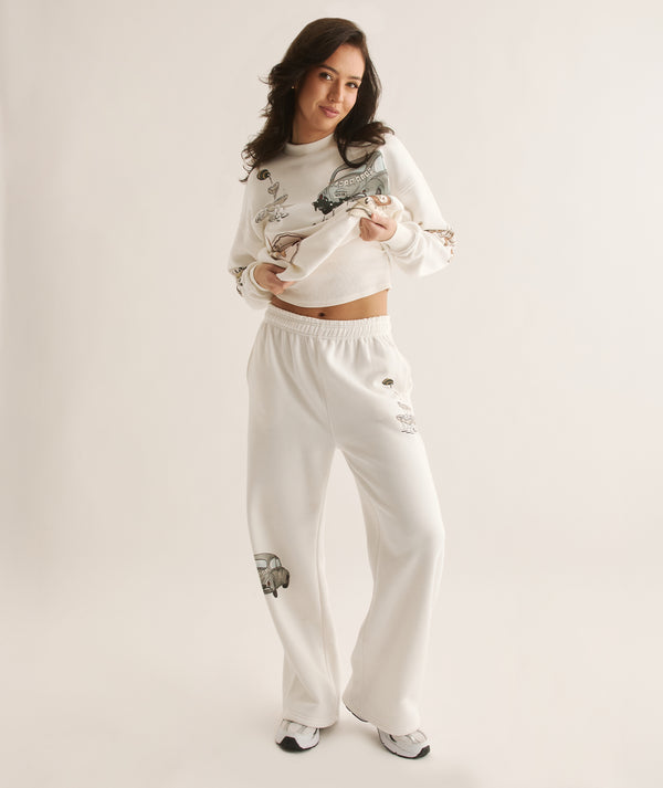 Winter Bride Illustrated Sweatpants - White