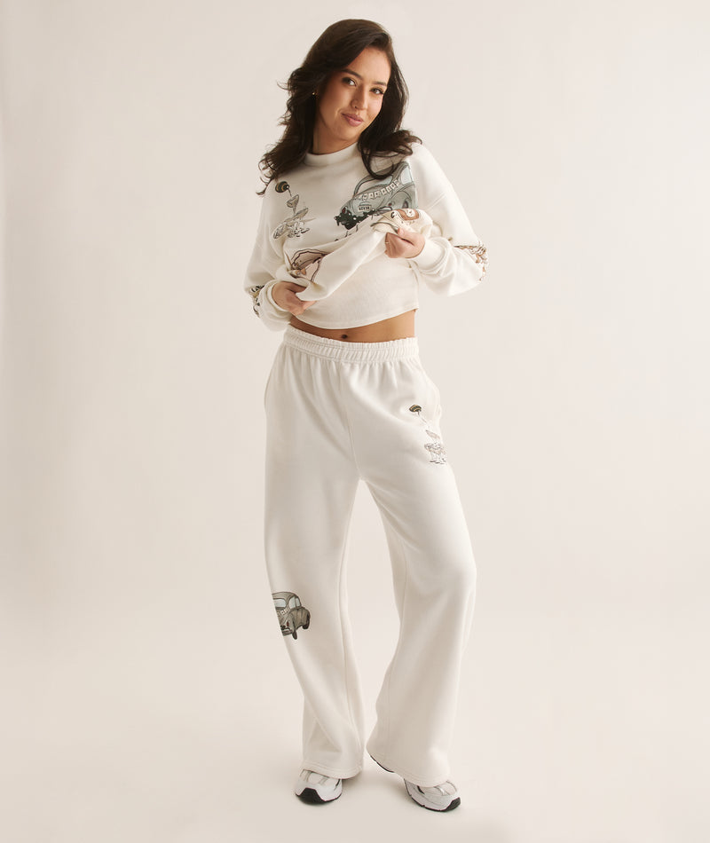 Winter Bride Illustrated Sweatpants - White