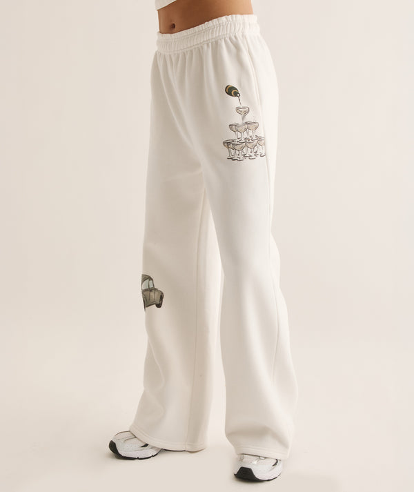 Winter Bride Illustrated Sweatpants - White