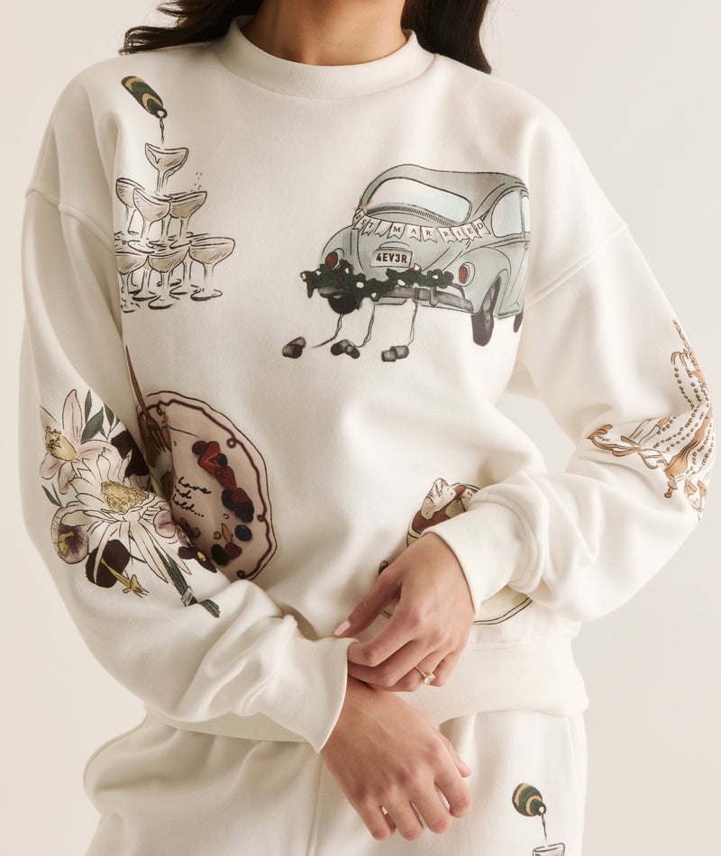 Winter Bride Illustrated Sweatshirt - White