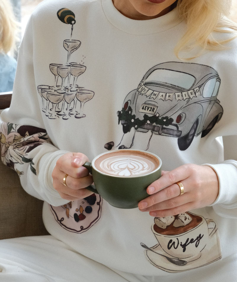 Winter Bride Illustrated Sweatshirt - White