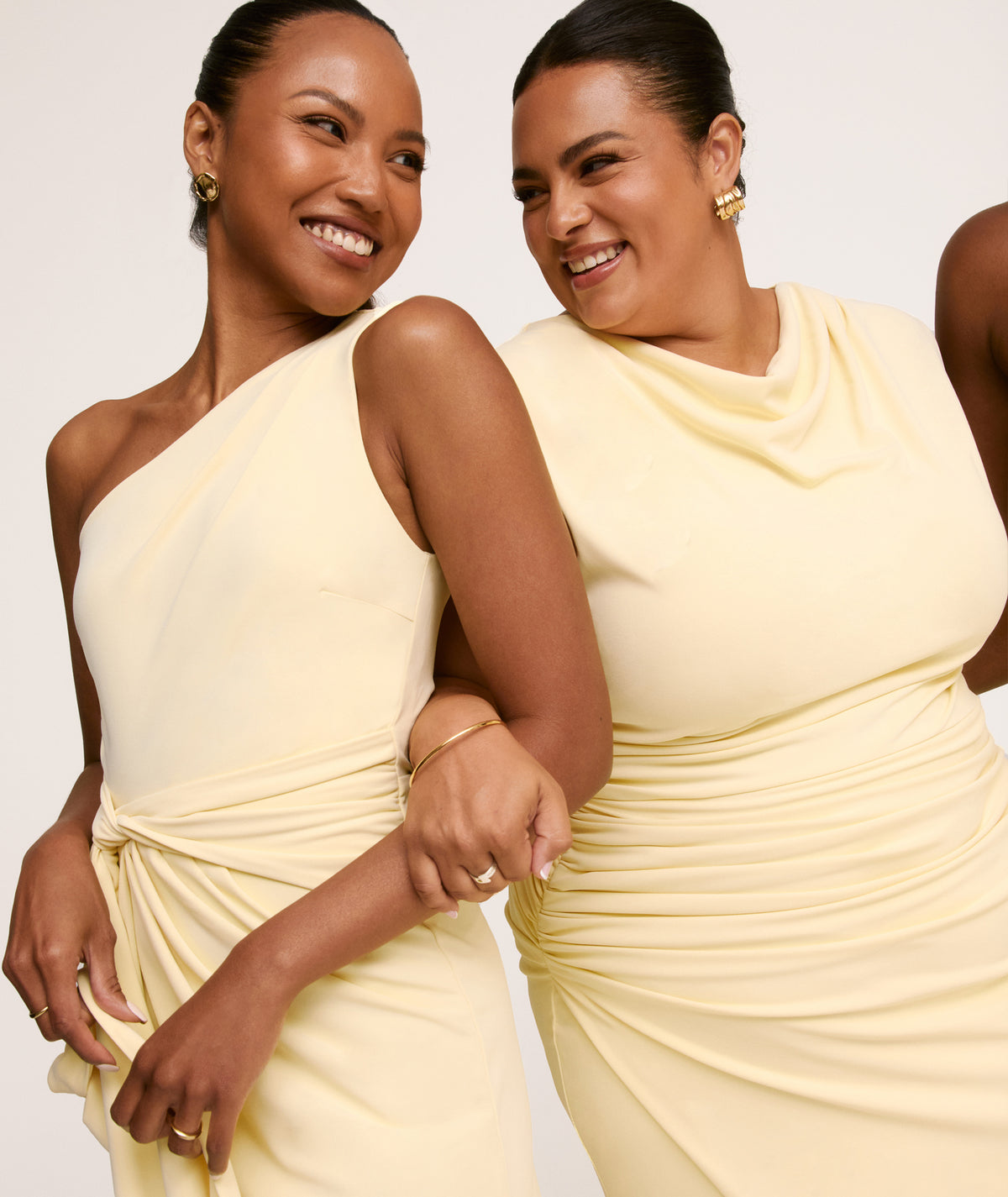 One Shoulder Stretch Sculpt Bridesmaid Dress - Lemon