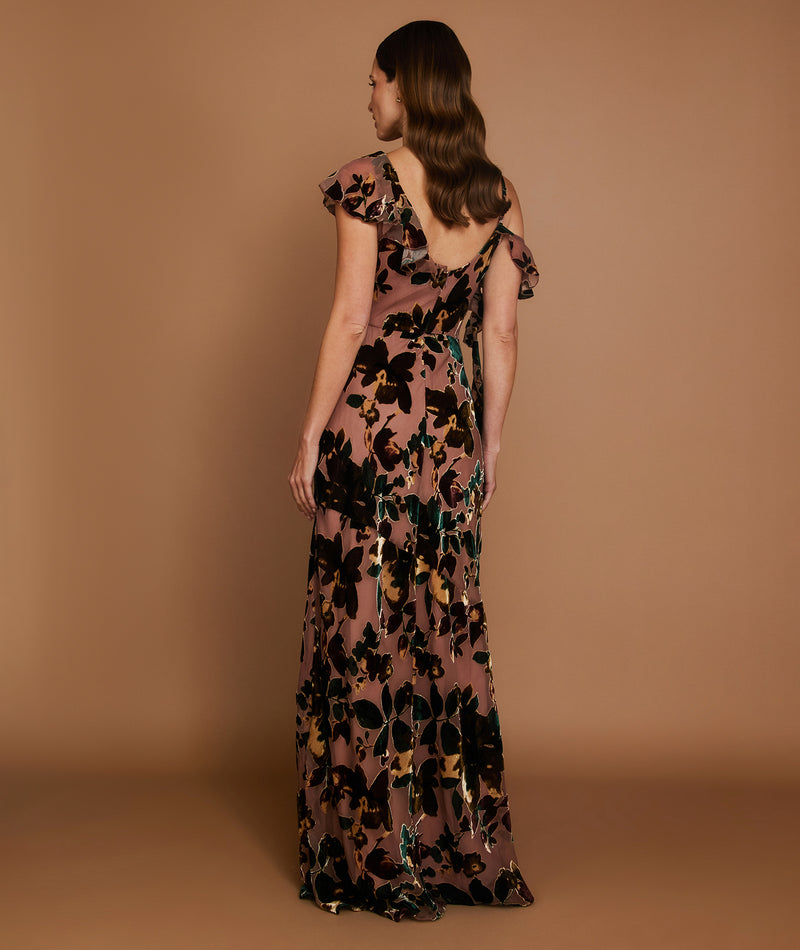 Floral Devore Strappy Dress
