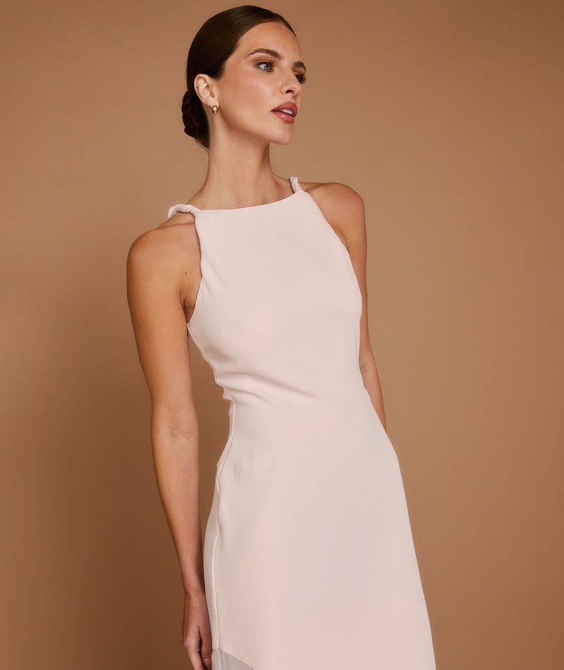 sheer hem maxi dress Satin Sheer Hem Maxi Slip Dress: Black