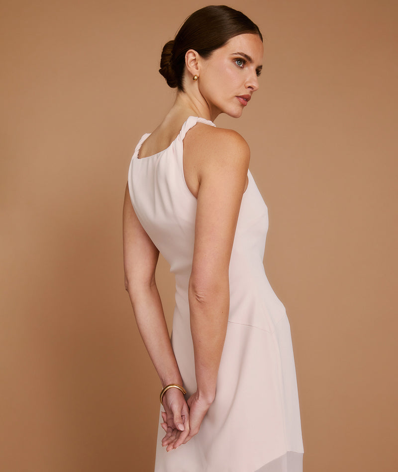 Sheer Hem Maxi Dress - Pale Pink