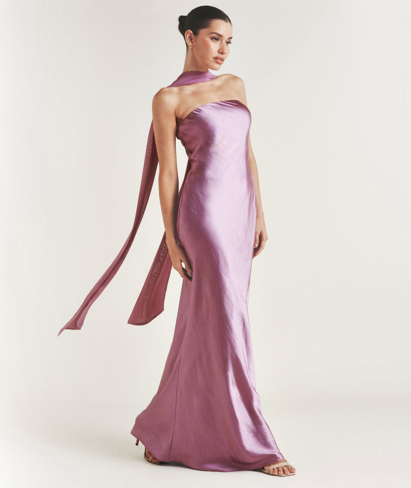 Six Stories Women's Bandeau Satin Bridesmaid Dress - Orchid - 4 Six Stories Women's Bandeau Satin Bridesmaid Dress - Orchid - 4