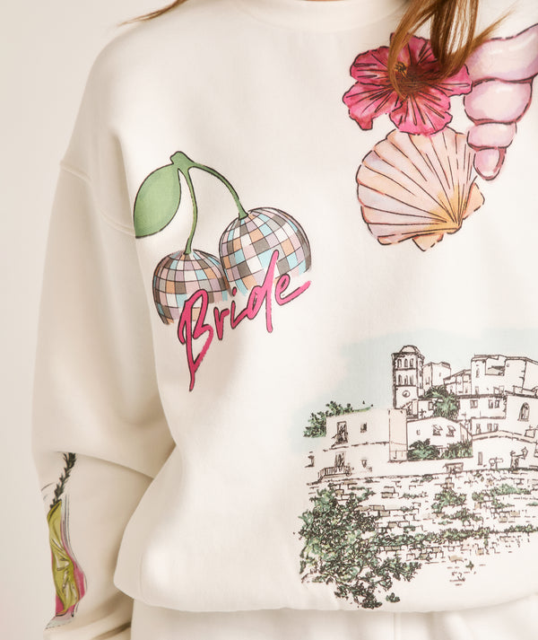 Destination Ibiza Bride Graphic Sweatshirt - White