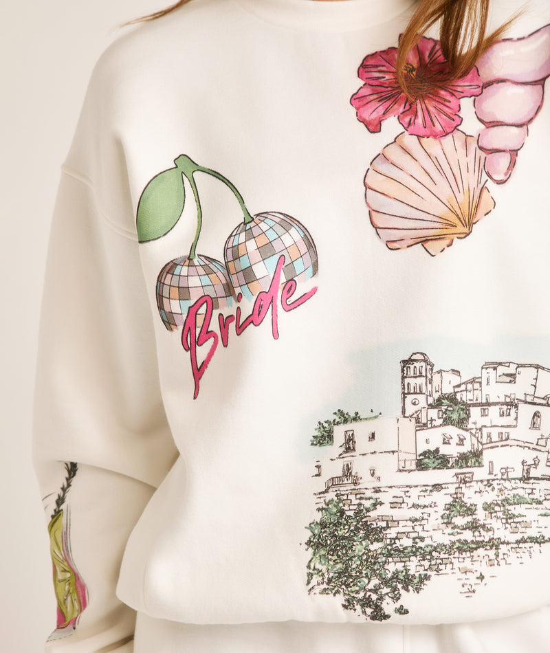Destination Ibiza Bride Graphic Sweatshirt - White