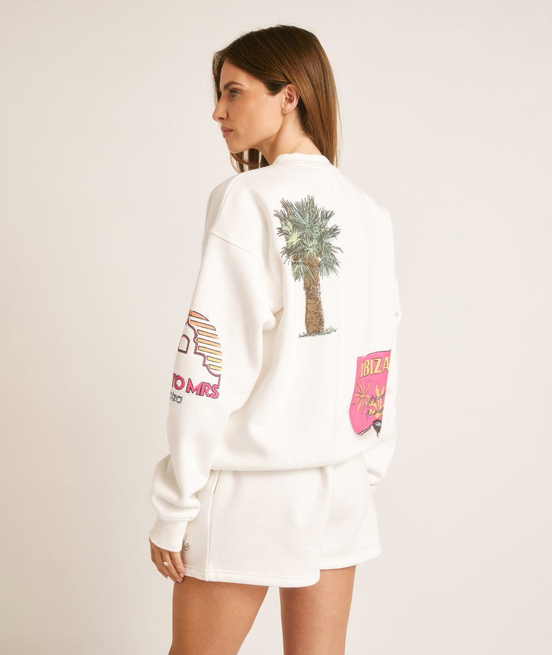 Destination Ibiza Bride Graphic Sweatshirt - White