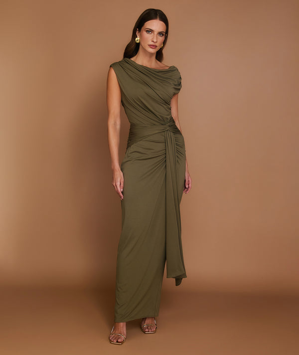 Knot Detail Maxi Dress - Green