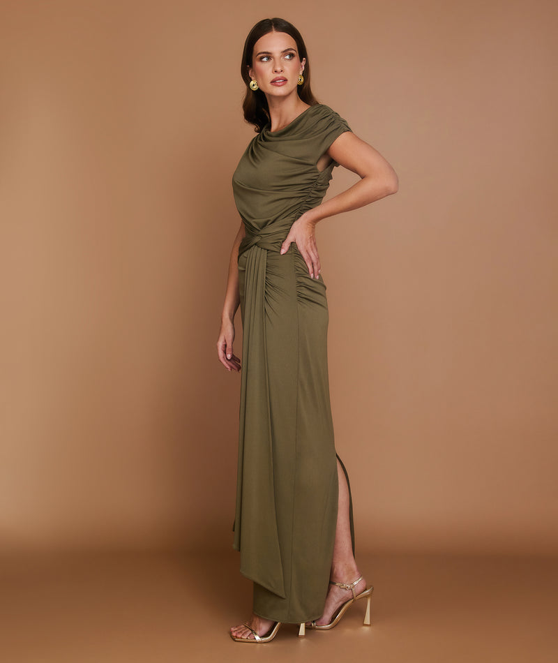Knot Detail Maxi Dress - Green