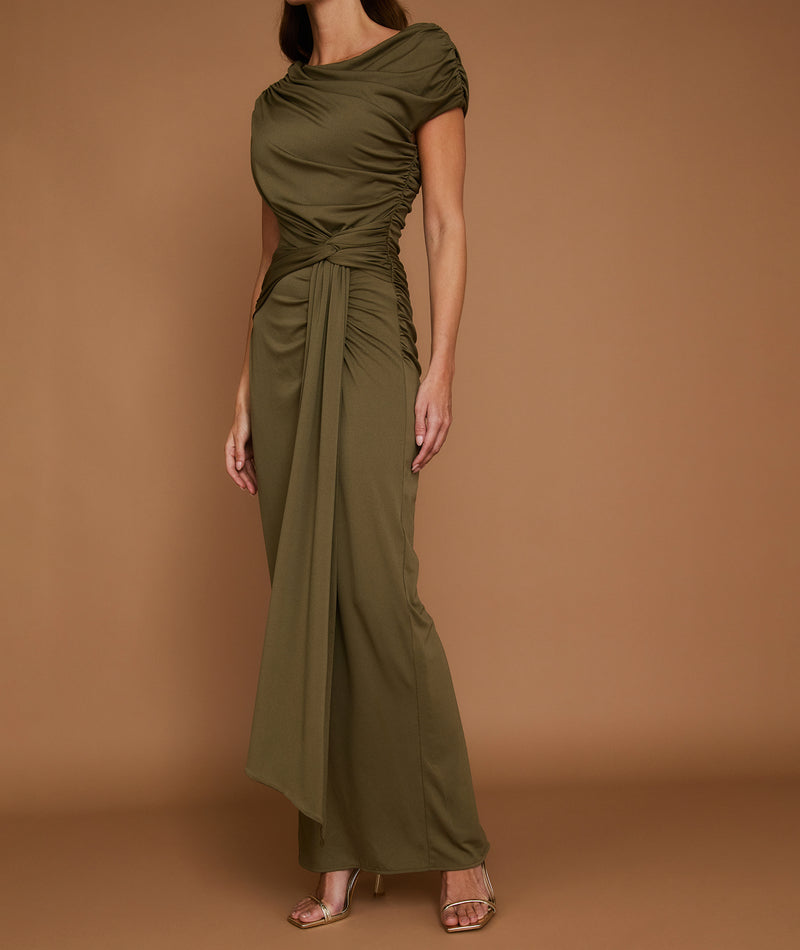 Knot Detail Maxi Dress - Green