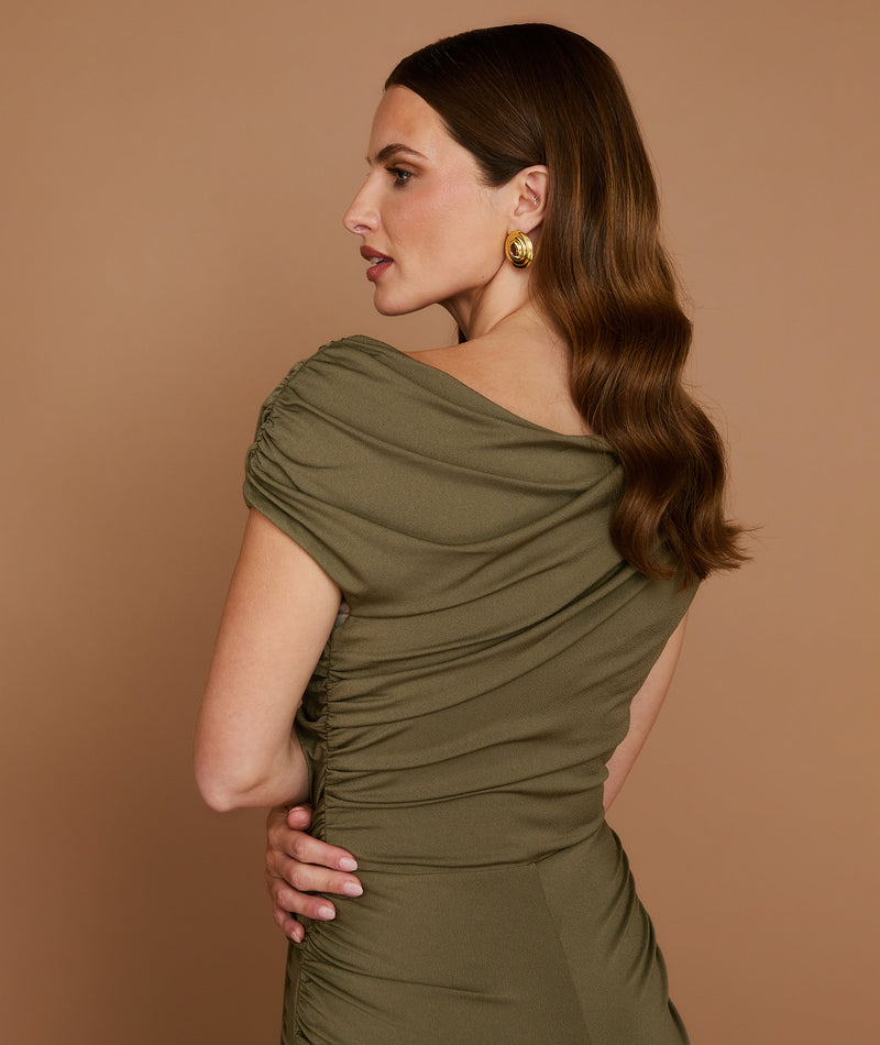 Knot Detail Maxi Dress - Green