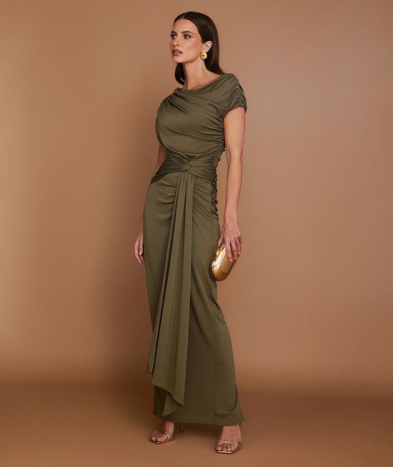 Knot Detail Maxi Dress - Green