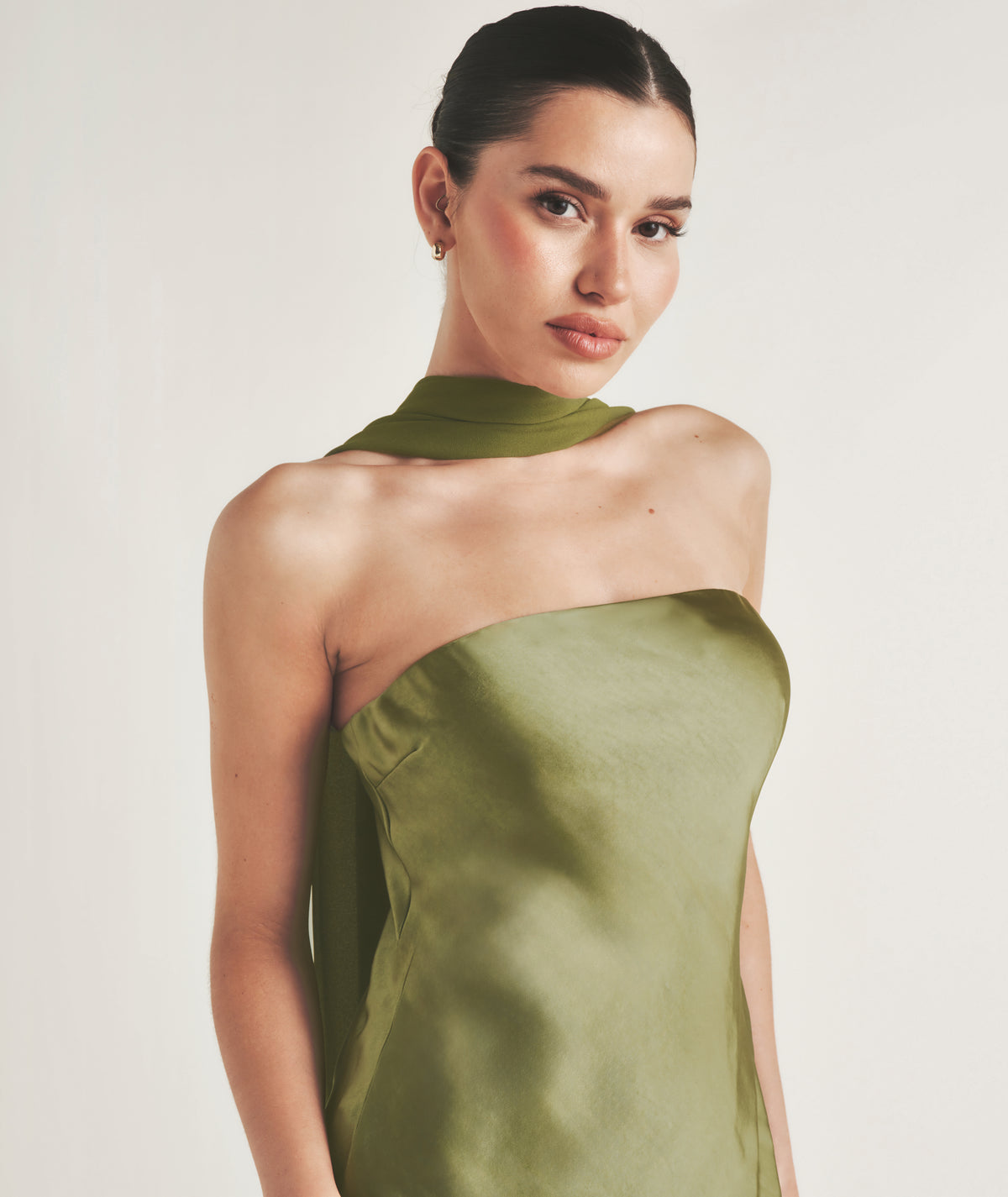 princess polly baby blue dress Verde Bandeau Cut Out Maxi Dress main image 1