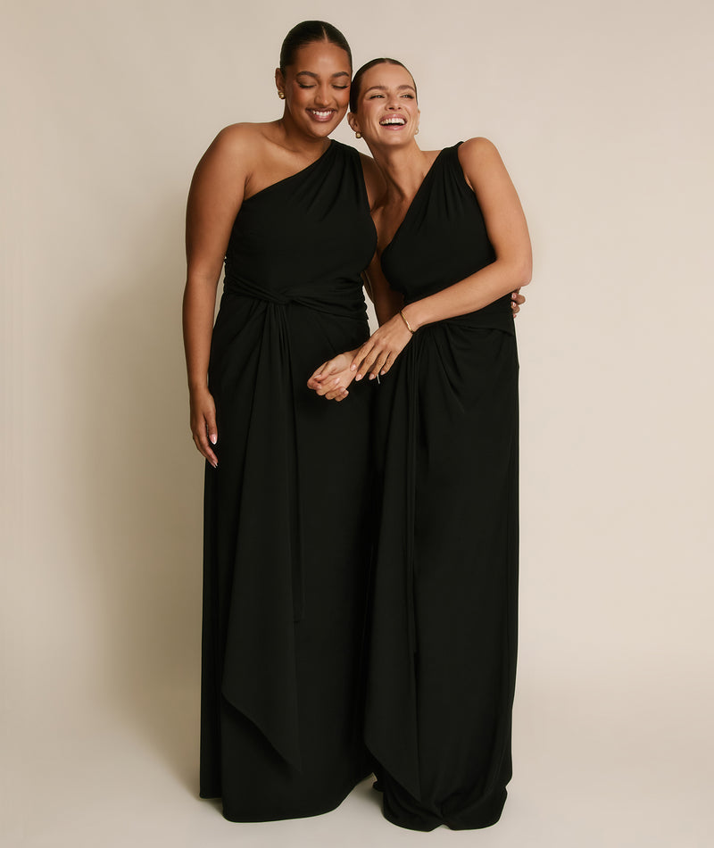 One Shoulder Stretch Sculpt Bridesmaid Dress - Black Six Stories One Shoulder Stretch Sculpt Bridesmaid Dress - Black Six Stories