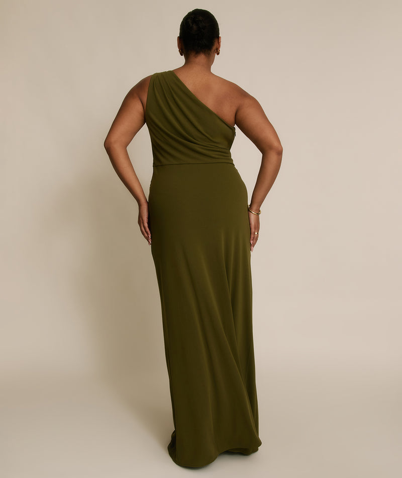 One Shoulder Stretch Sculpt Bridesmaid Dress - Fern Green Six Stories One Shoulder Stretch Sculpt Bridesmaid Dress - Fern Green Six Stories