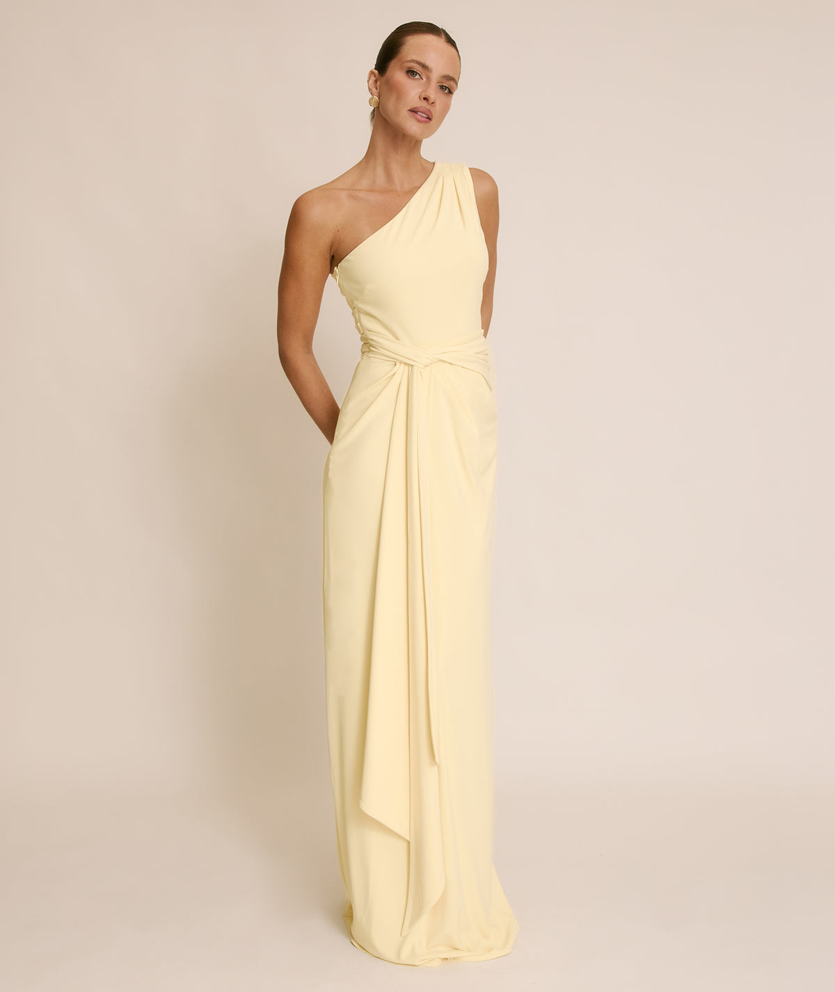 open lace back dress Bright Yellow Satin One Shoulder Dress – Lisposa