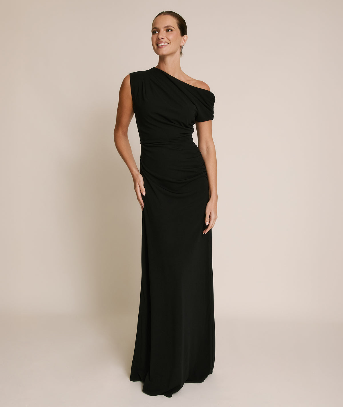 Womens Six Stories Black Twist Back Satin Bridesmaid Dress US 2