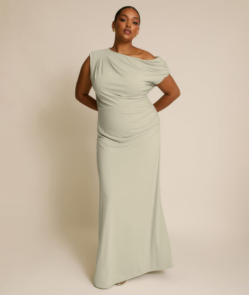 Six Stories Women's Slash Neck Draped Bridesmaid Dress - Sage Six Stories Women's Slash Neck Draped Bridesmaid Dress - Sage