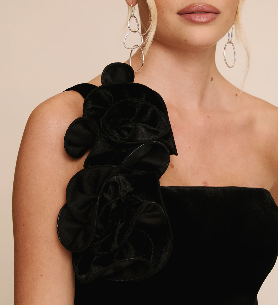 Velvet Corsage A-line Mini Dress - Black | Black Tie Dressing | Black Velvet Mini Dresses - Size US 4 Velvet Corsage A-line Mini Dress - Black | Black Tie Dressing | Black Velvet Mini Dresses - Size US 4