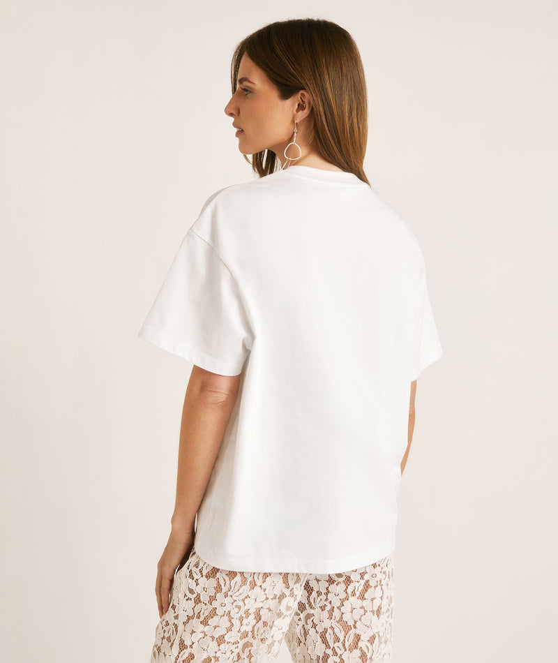 Wifey Wants a Marg Beaded Tee - White