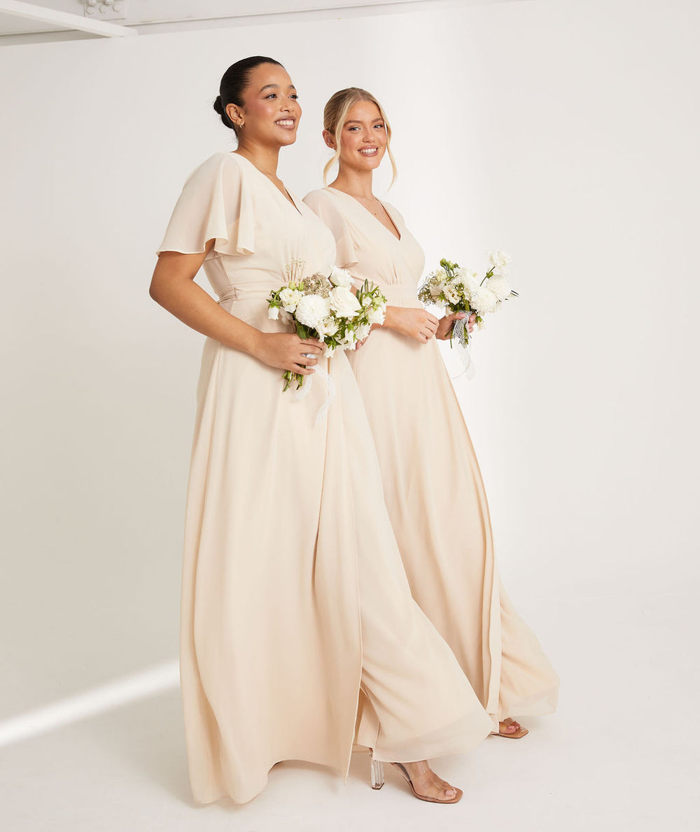 knee length dresses for ladies Mismatched Lace Tulle A-line Hot Sale Modest Bridesmaid Dresses WG646 –  SposaBridal main image 0