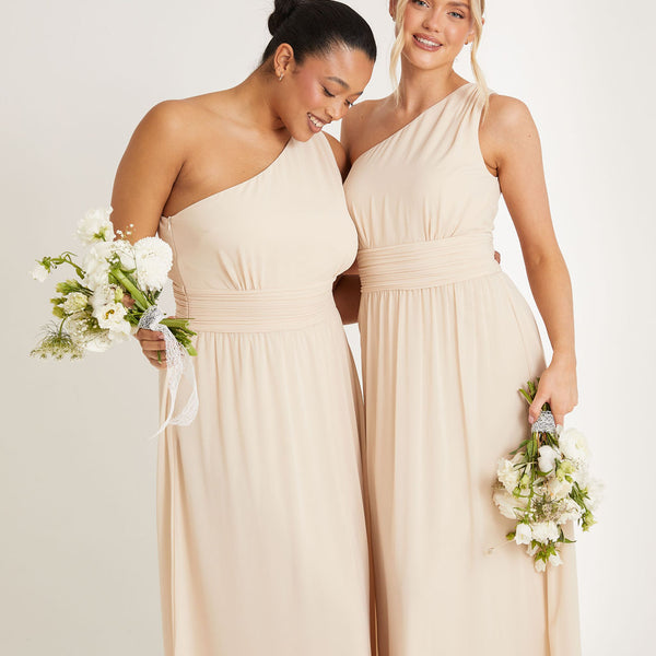 One Shoulder Chiffon Bridesmaid Dress