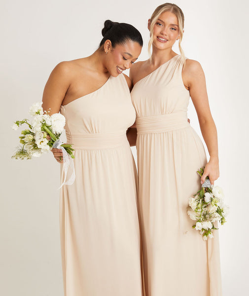 One Shoulder Chiffon Bridesmaid Dress