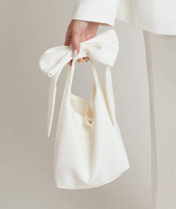 Bow Pouch Bag - Ivory