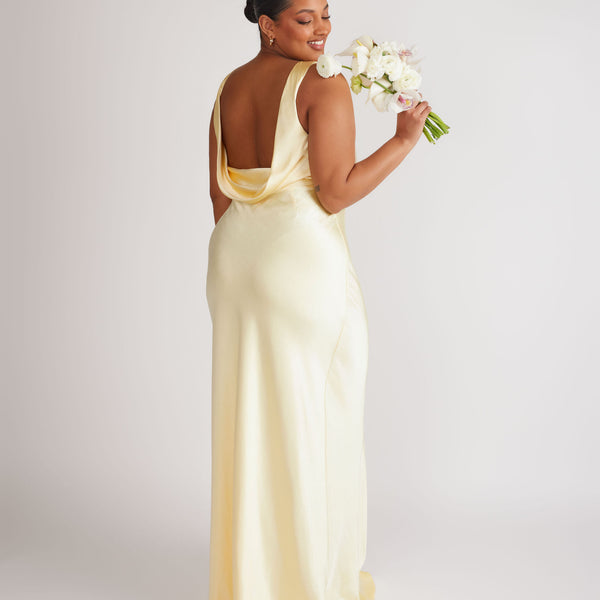 low back bridesmaid dress Cowl Satin Size:EU 42 / US 10.5-11 loop:Solid Icon Length Bridesmaid Dress with Lace Night Dress See