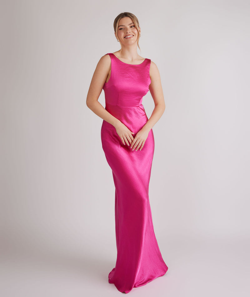Satin Bridesmaid Fuchsia Pink Bridesmaid Dresses Cowl Back Satin Bridesmaid Dress Fuchsia Pink Satin Bridesmaid Fuchsia Pink Bridesmaid Dresses Cowl Back Satin Bridesmaid Dress Fuchsia Pink