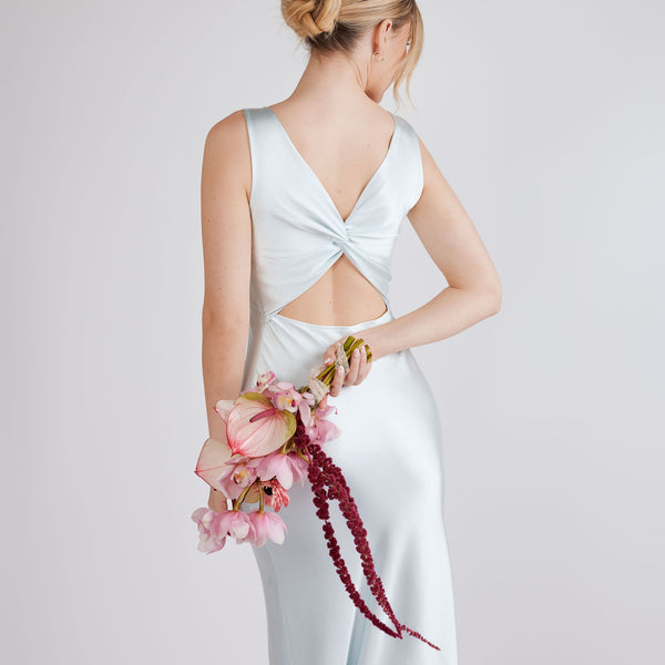 exotic bridesmaid dresses Twist Back Satin Bridesmaid Dress