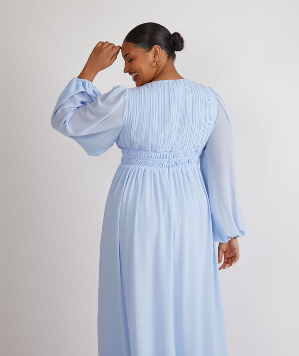 Plunge Maternity Chiffon Bridesmaid Dress - Cornflower Blue Six Stories Plunge Maternity Chiffon Bridesmaid Dress - Cornflower Blue Six Stories