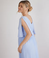 Plunge Maternity Chiffon Bridesmaid Dress - Cornflower Blue