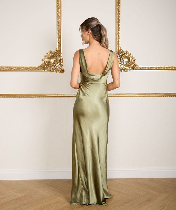 Six Stories Green Twist Back Satin Flower Girl Dress US 6 Womens Six Stories Green Twist Back Satin Flower Girl Dress US 6 Womens