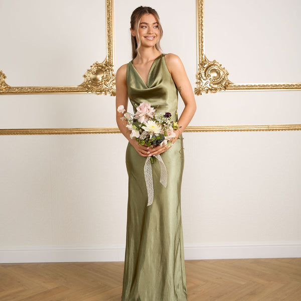fast shipping bridesmaid dresses KissProm One-Shoulder Sheath Chiffon Dress with Ribbon in Steel Blue, Steel Blue / 2 airy details bring elegance to this chiffon bridesmaid dress Green Satin Dress Fast Shipping