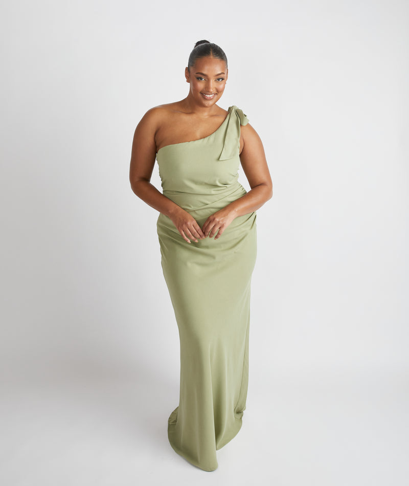 Sage Green One Shoulder Bridesmaid Dresses Bow One Shoulder Crepe Bridesmaid Dress Sage Six Stories Sage Green One Shoulder Bridesmaid Dresses Bow One Shoulder Crepe Bridesmaid Dress Sage Six Stories