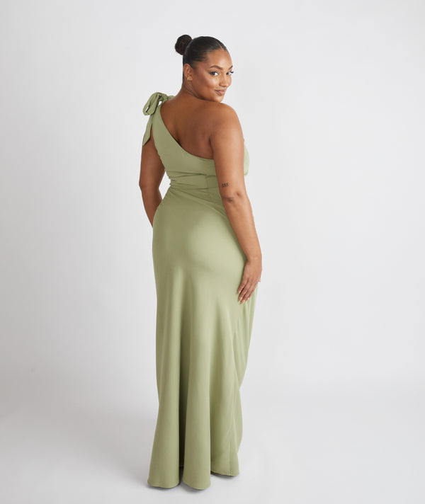 Bardot Crepe Bridesmaid Dress - Sage Six Stories Bardot Crepe Bridesmaid Dress - Sage Six Stories