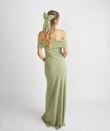 Bardot Crepe Bridesmaid Dress - Sage