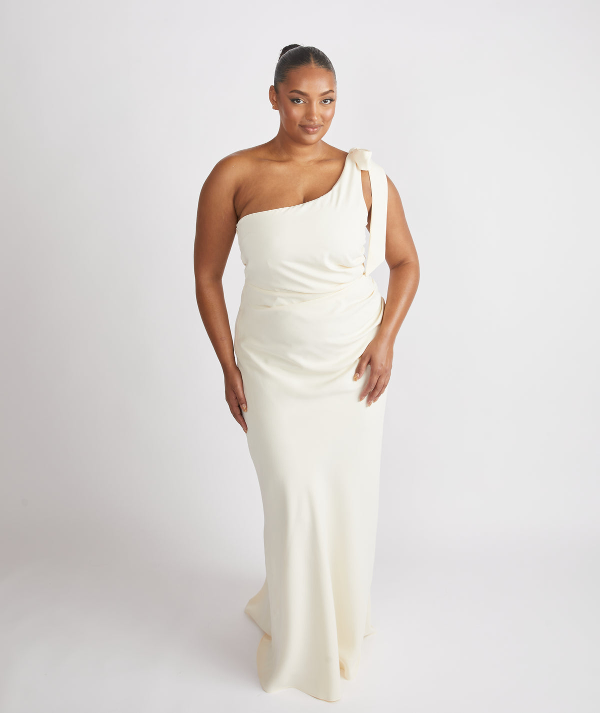 Square Neck Crepe Bridesmaid Dress