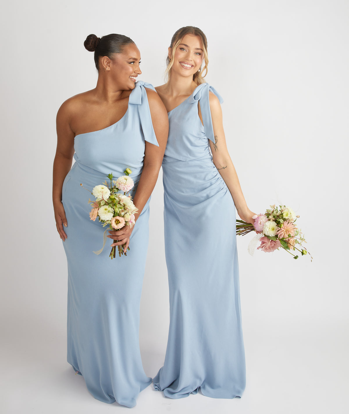 Cowl Back Crepe Bridesmaid Dress