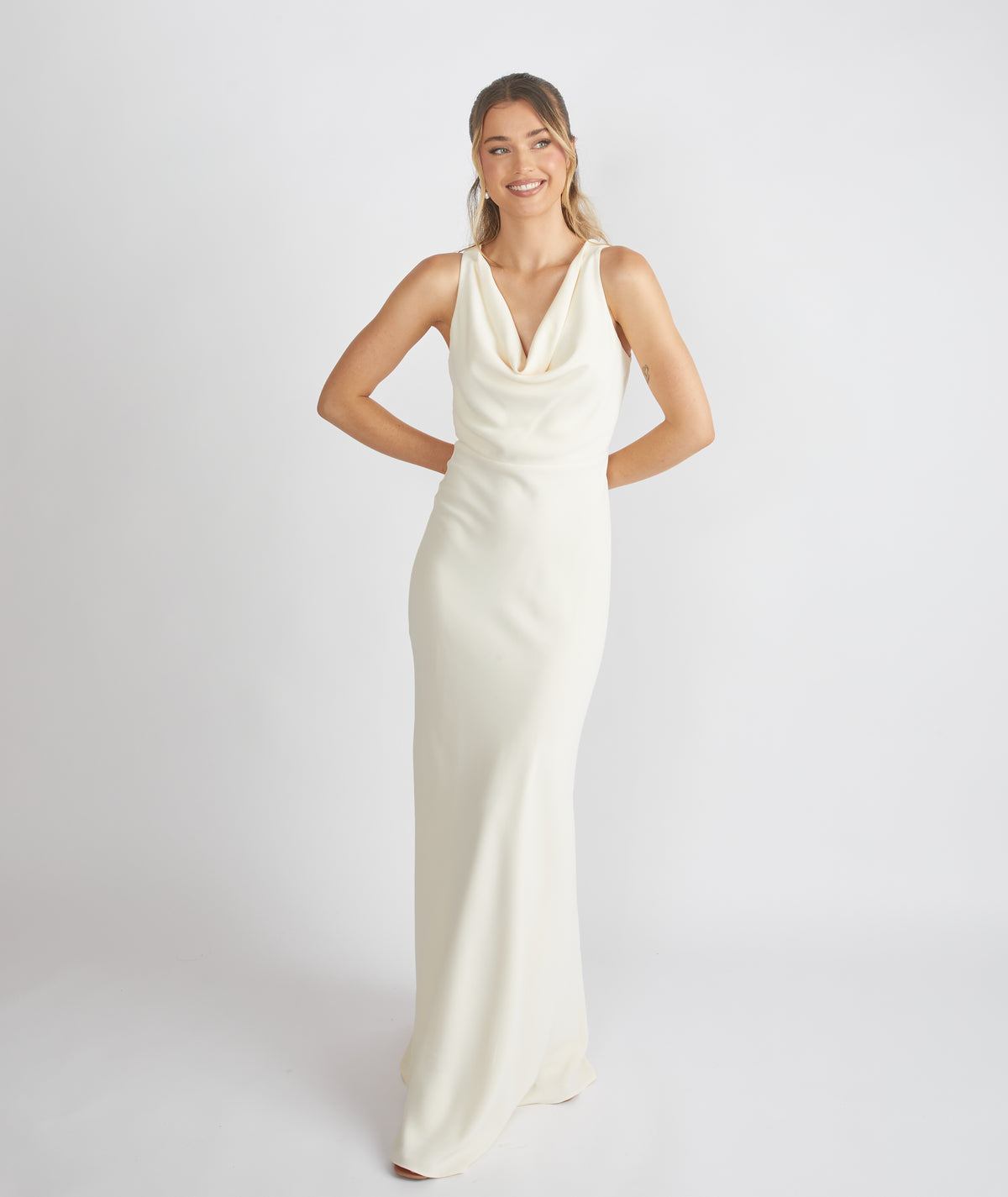 almond bridesmaid dresses Square Neck Crepe Dress modern celebrations and elegant Size:5T --- Chest = 24 inches/ Waist = 23 inches/ Hollow to floor = 40 inches The dress that divided cute Prom Dresses