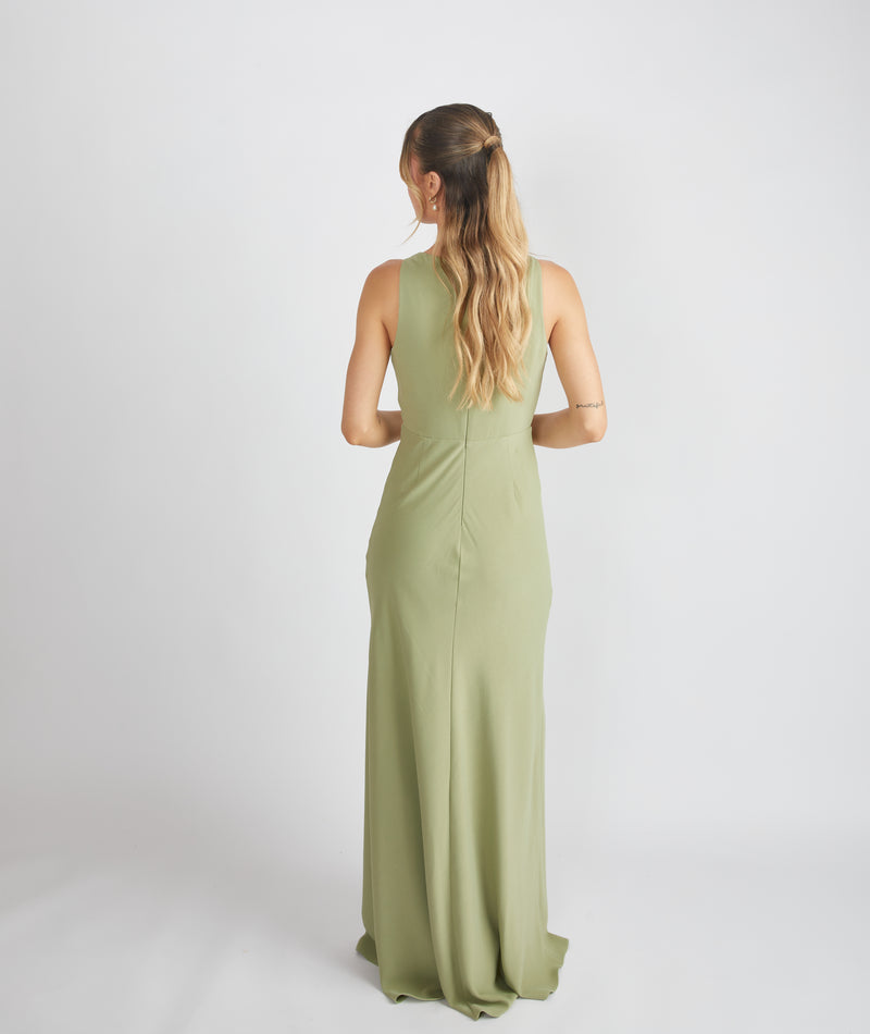 Six Stories Women's Cowl Front Crepe Bridesmaid Dress - Sage Six Stories Women's Cowl Front Crepe Bridesmaid Dress - Sage