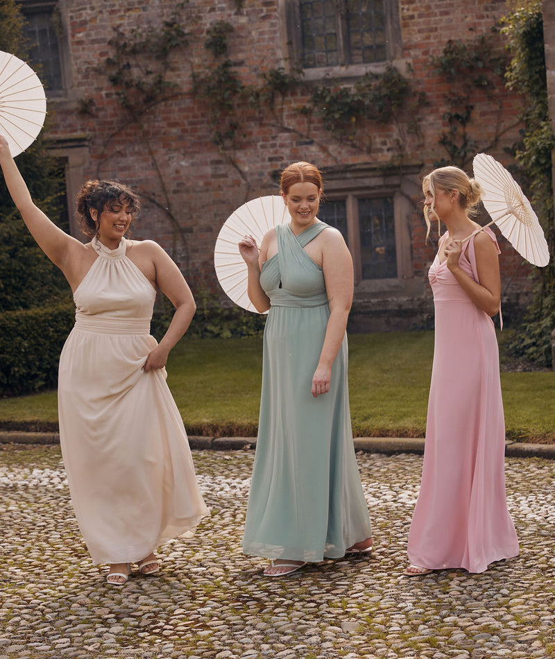 Cross Neck Chiffon Bridesmaid Dress - Sage- Size US 8 Cross Neck Chiffon Bridesmaid Dress - Sage- Size US 8