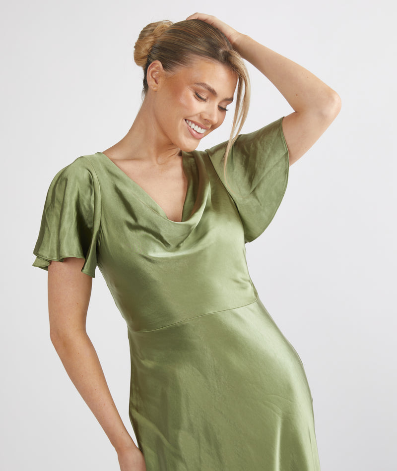 Cowl Neck Dress Short Green Silk Dress Cowl Front Satin Short Sleeve Bridesmaid Dress Moss Green Cowl Neck Dress Short Green Silk Dress Cowl Front Satin Short Sleeve Bridesmaid Dress Moss Green