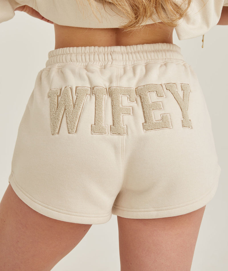 Six Stories Wifey Statement Sweater In Champagne - View #12