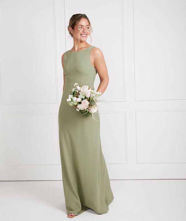 shiny satin sage bridesmaid dress Sage Bridesmaid Dress Shiny Satin Size Small